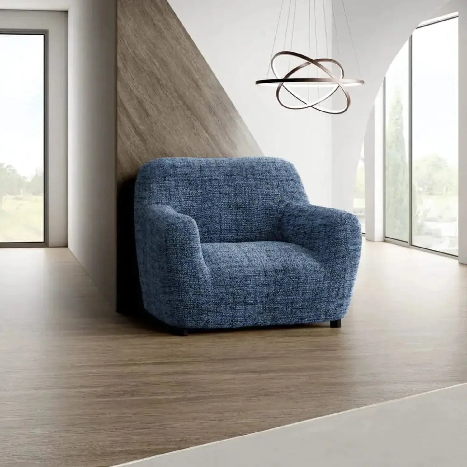 Microfiber Printed Armchair Slipcover - Stretchable Furniture Protector for Living Room, Bedroom & Office - Easy Washable Sofa Cover for Home Decor