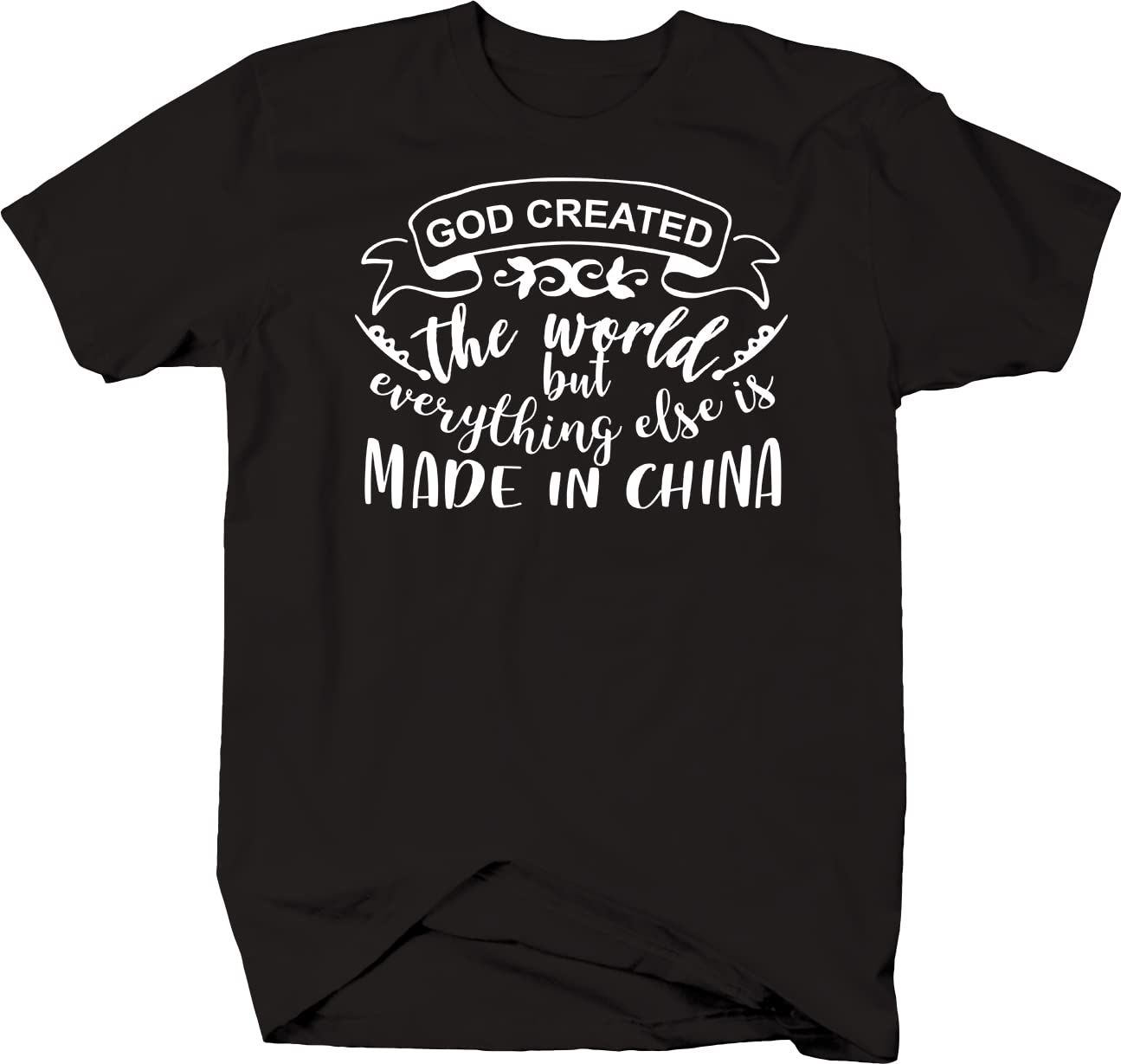 God Created The World Everything is Made T-Shirt for Men - Black Christian Faith Apparel | Church, Bible Study & Everyday Wear