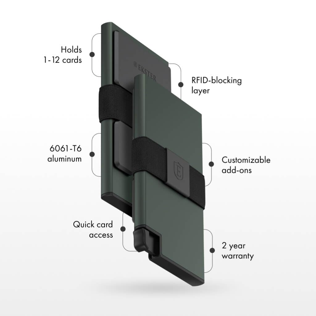 Ekster Aluminum Cardholder Wallet for Men - RFID Blocking Slim Metal Wallet with Push Button | Quick Access Minimalist Wallet for Credit Cards & IDs | Perfect for Travel, Business & Everyday Carry