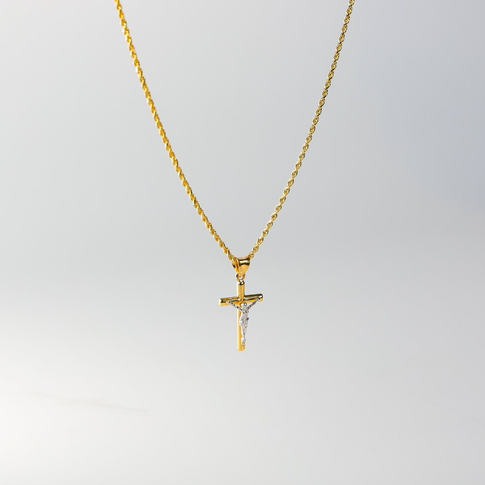 Gold Jesus Crucifix Cross Pendant Necklace - Model 49 - Religious Jewelry for Men & Women - Perfect for Church, Baptism, Weddings & Everyday Faith Wear