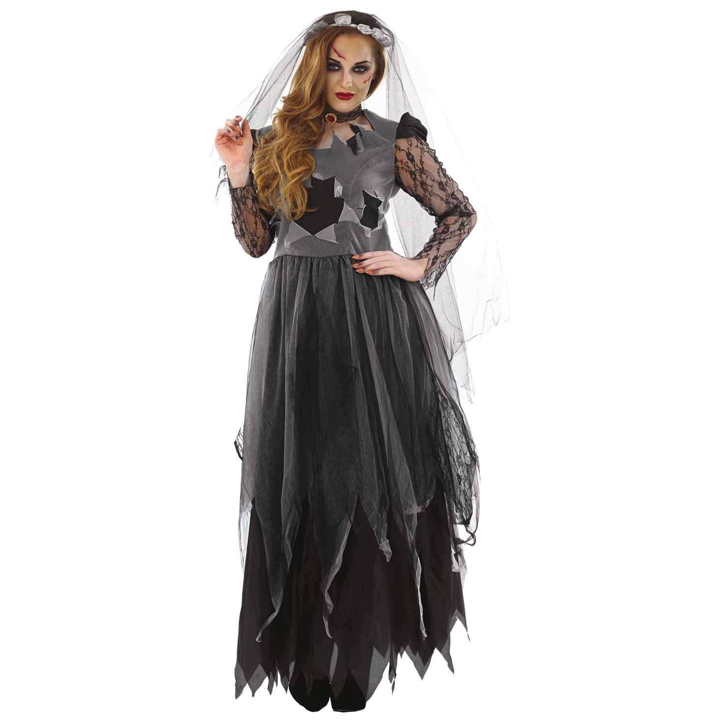 Fun Shack Corpse Bride Costume for Women - Scary Zombie Bride Dress Halloween Outfit | Gothic Wedding, Cosplay & Halloween Party Costume