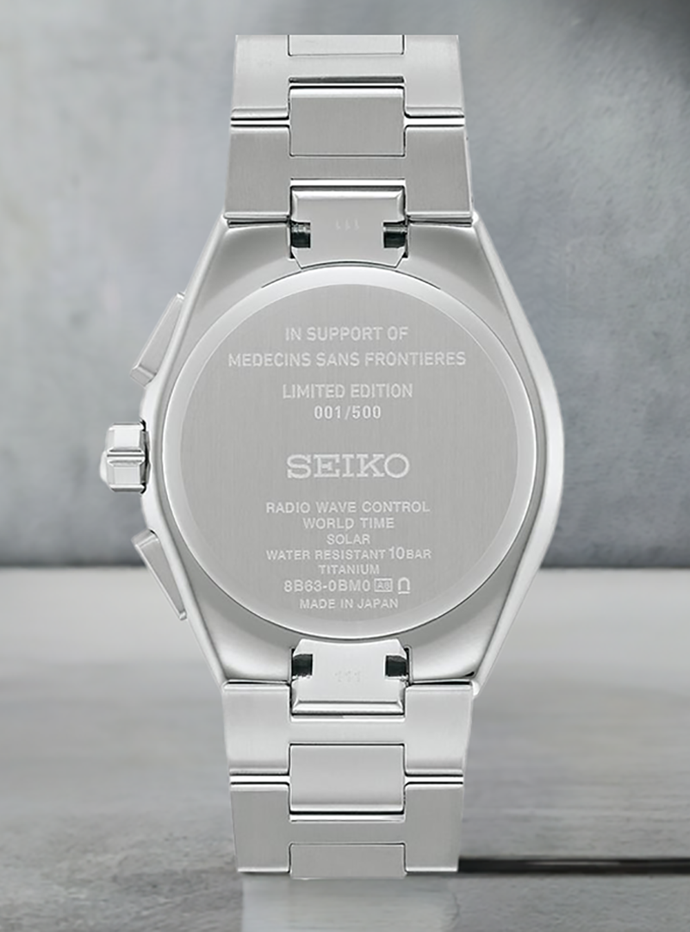 SEIKO Men's Solar-Powered Watch ASTRO Solar Medicins Sans Frontieres Limited Edition SBXY093 - Made in Japan JDM - Perfect for Business, Casual & Outdoor Activities