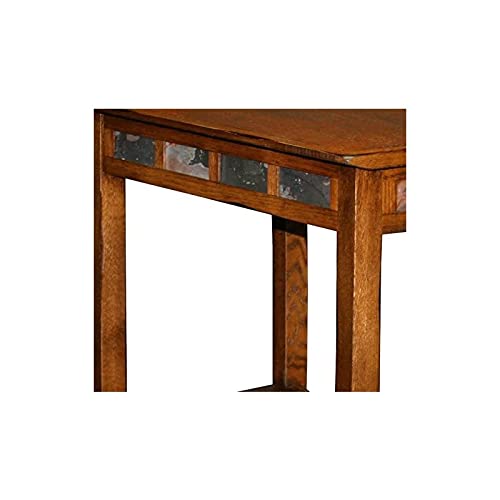 BOWERY HILL Rustic Oak Recliner Wedge End Table - Side Table for Living Room, Bedroom & Home Decor