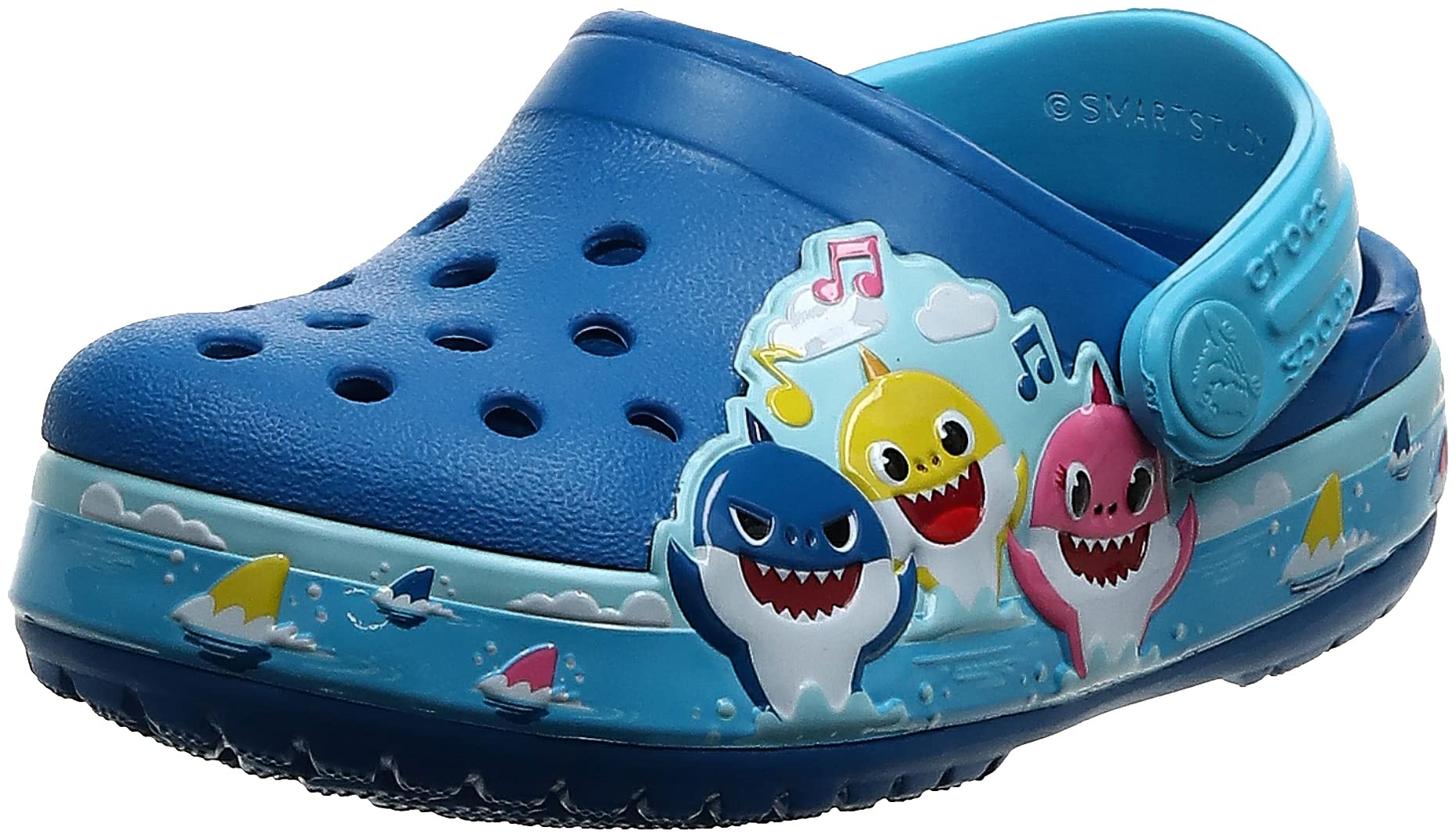Crocs Unisex Kids Baby Shark Band Clogs - Comfortable & Lightweight Water Shoes for Beach, Pool & Outdoor Play