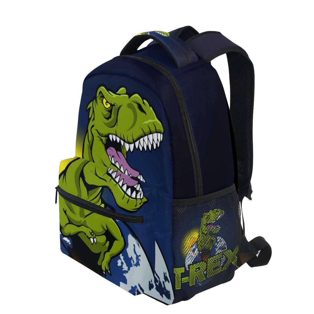 Dinosaur Planet Themed School Backpack - Travel Rucksack Book Bag & Laptop Backpack for College, Work & Casual Use | Lightweight Durable Daypack for Students & Professionals | Perfect for School, Office, Travel & Outdoor Adventures