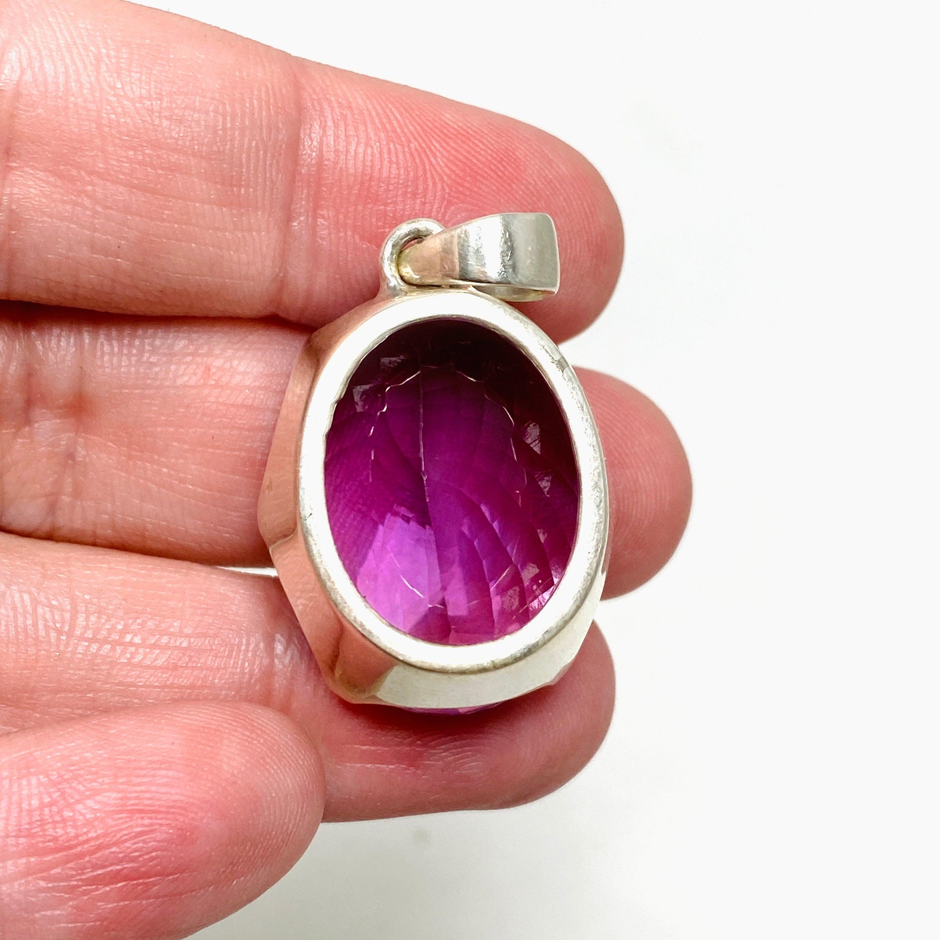 Natural Amethyst Faceted Oval Pendant Necklace for Women - Elegant Purple Gemstone Jewelry Gift for Birthday, Anniversary & Special Occasions