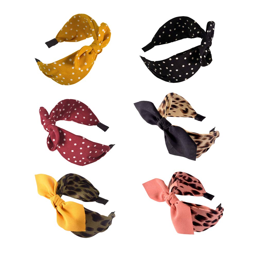 6Pcs Women's Fashion Headbands Set - Soft Hair Bandanas, Bowknot Headwraps & Hair Hoops for Women - Perfect for Workouts, Yoga, Running, and Everyday Styling