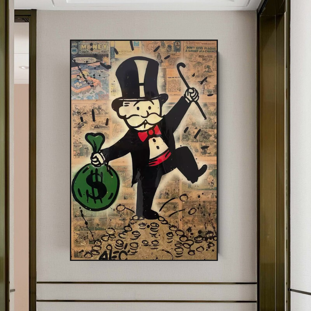Alec Monopoly Magician: Millionaire Art by Money Man - Exclusive Street Art Canvas for Home & Office Decor | Perfect for Art Collectors & Urban Style Lovers