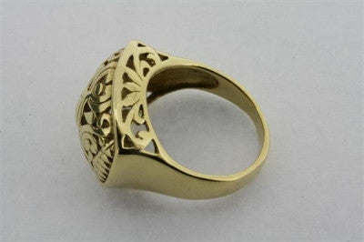 Elegant High Regal Brass Ring for Women - Vintage Style Statement Jewelry for Parties, Weddings & Special Occasions
