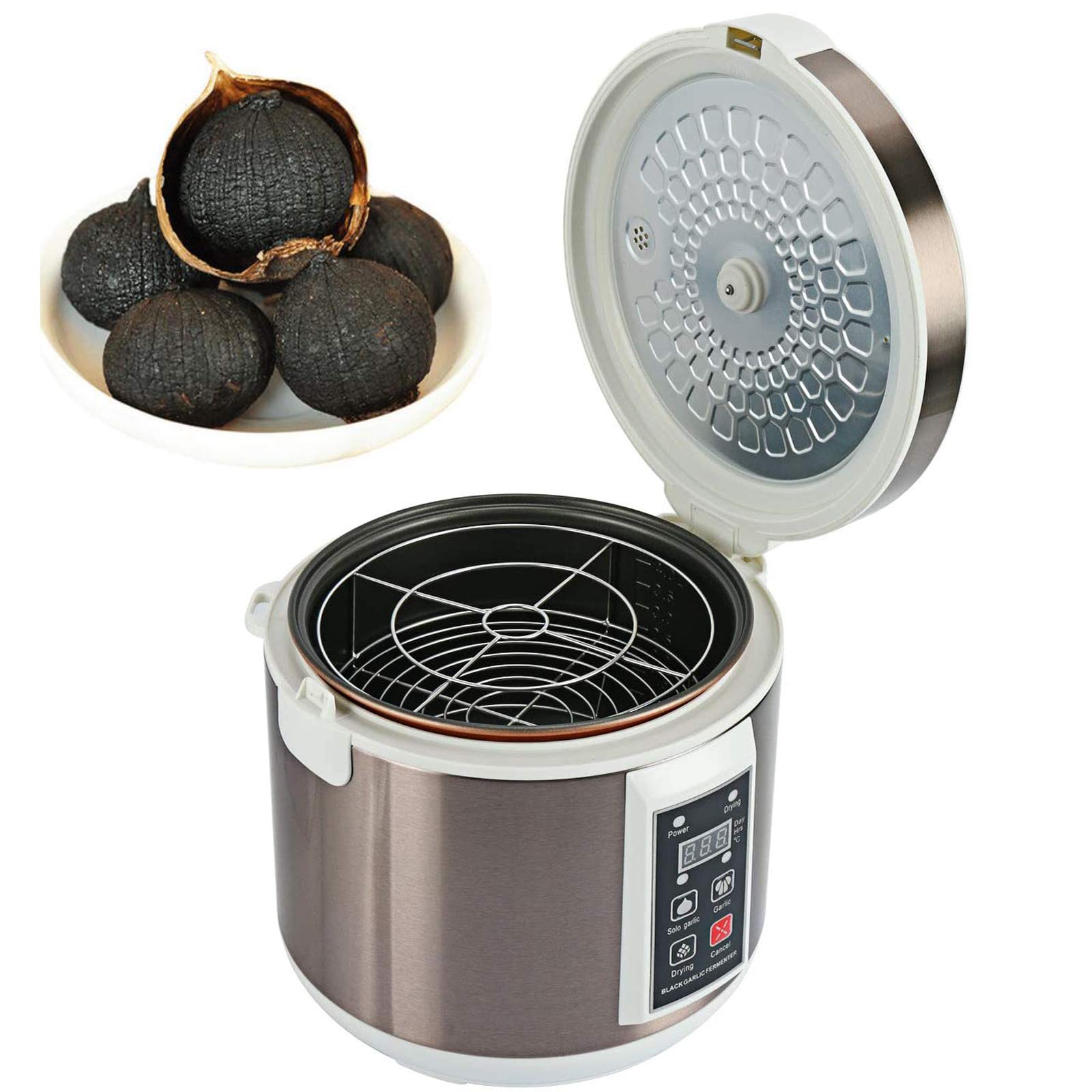 **INTSUPERMAI 110V Black Garlic Fermenter - Full Automatic Smart Garlic Maker with Thickened Inner Liner - 6L Multi-Clove Garlic Cooker Pot for Home & Restaurant Use**