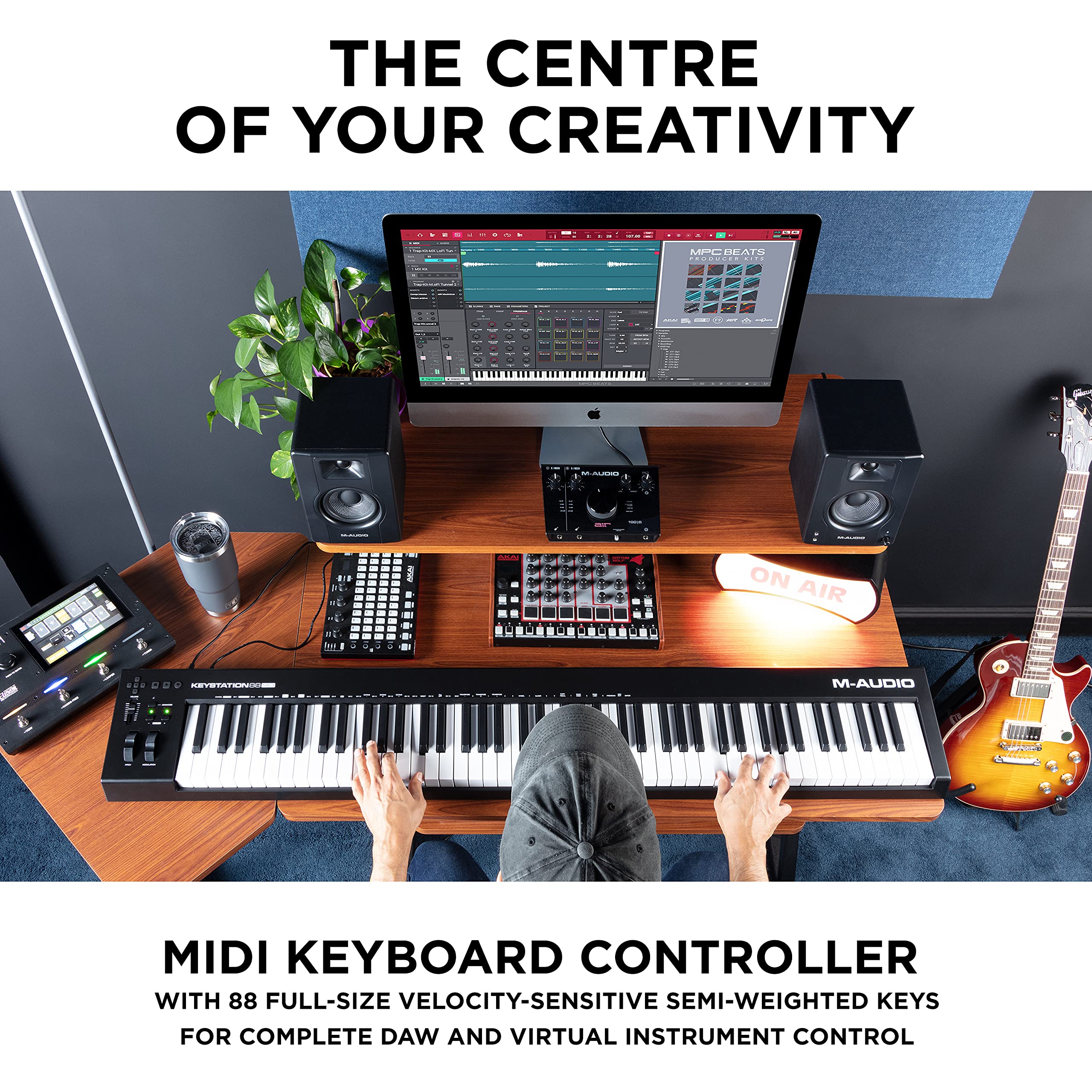 **Keystation 88-Key MIDI Keyboard Controller with Sustain Pedal & Software Bundle – Perfect for Music Production, Beat Making & Home Studio Recording**