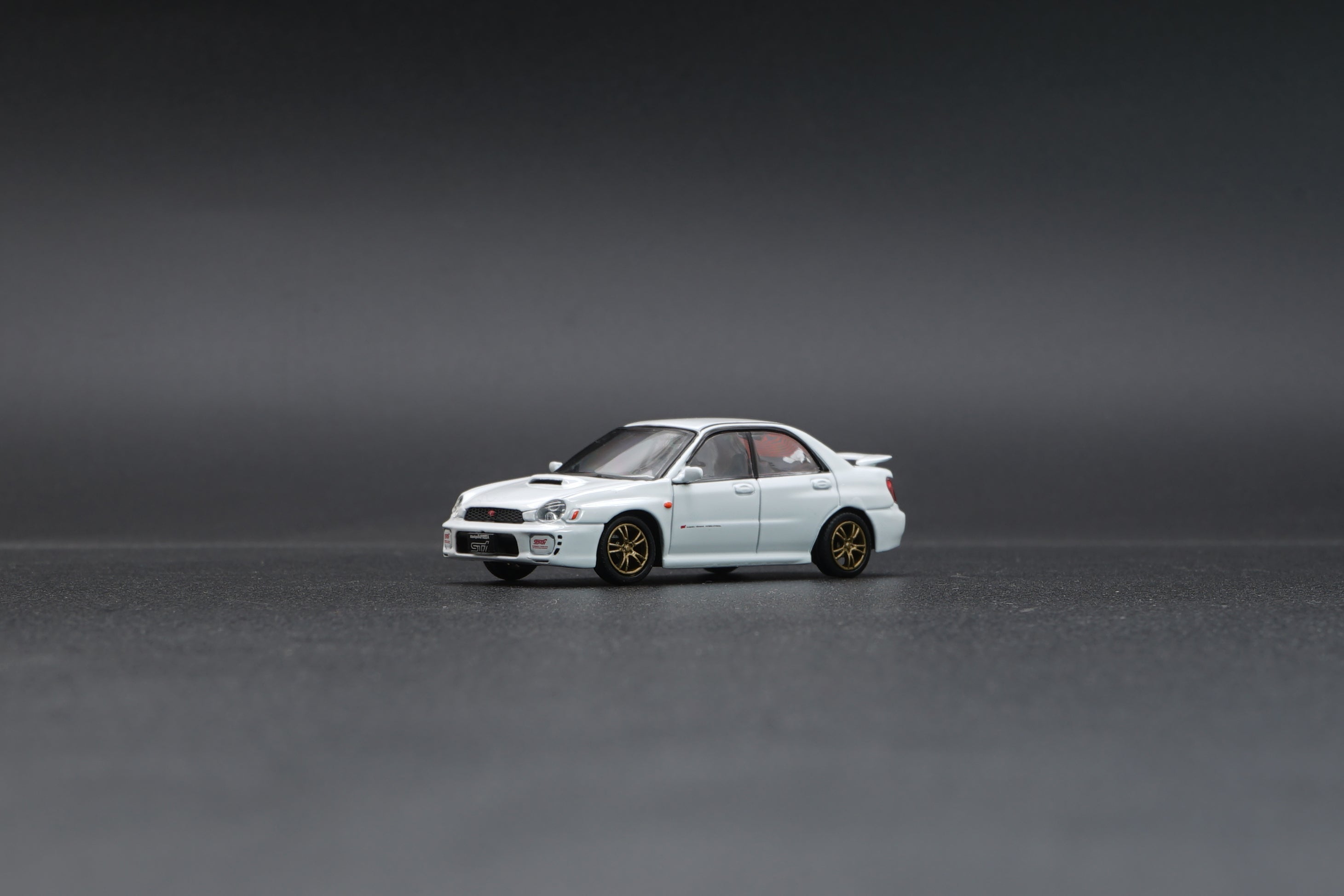 BM Creations 1:64 Scale Subaru 2001 Impreza WRX LHD Diecast Model Car in White - Collectible Miniature Vehicle for Display, Racing Enthusiasts & Diecast Collectors