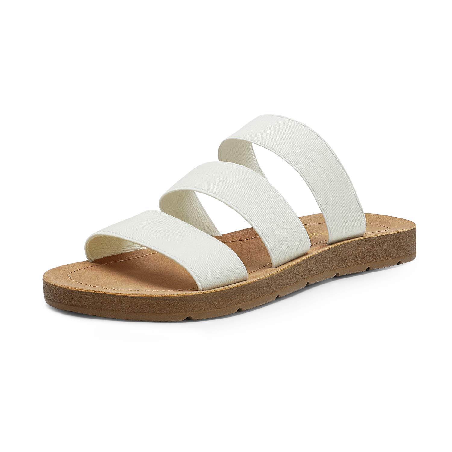 DREAM PAIRS Women's Comfortable Flat Slide Sandals - Open Toe Slip-On Summer Beach Shoes for Walking, Travel & Casual Outfits | Lightweight & Breathable Design