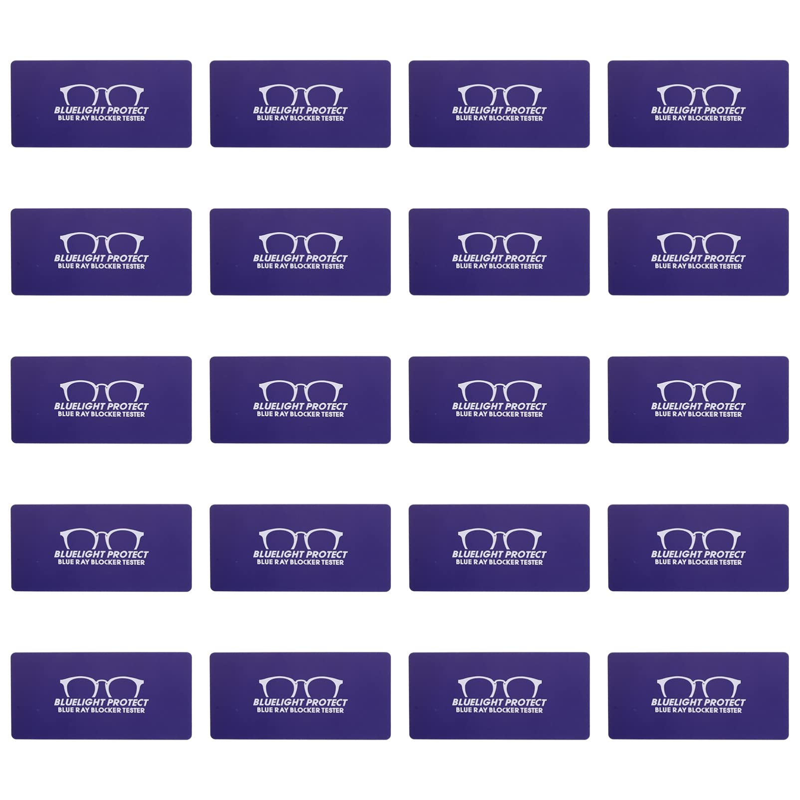 ARTIBETTER 20-Pack Blue Light Blocking Test Cards - UV & Blue Light Detector for Eyeglasses, Screen Protectors & Sunglasses (Dark Blue) | Perfect for Testing Blue Light Protection on Glasses, Phones & Digital Devices
