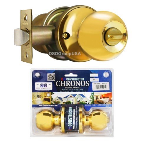 Chronos Privacy Door Lever Lock Set - Polished Brass Finish for Bedroom, Bathroom & Interior Doors | Secure & Stylish Home Upgrade