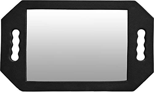 IBEAUTY Professional Two-Sided Foam Mirror for Hair Stylists - Black Salon Mirror for Hairdressing, Makeup & Beauty - Perfect for Salons, Barbershops & Home Use