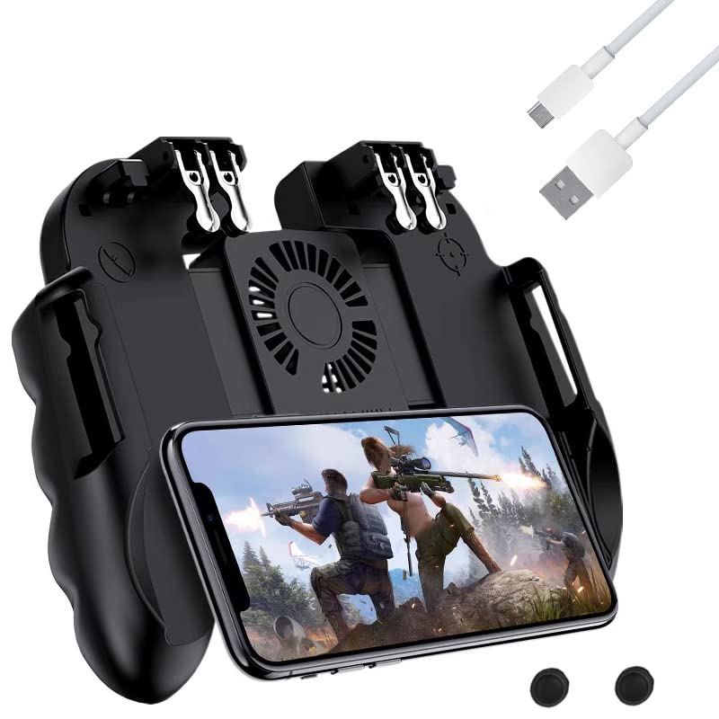CICIGLOW Mobile Game Controller for PUBG & Fortnite - Ergonomic Smartphone Gamepad with Cooling Fan - Compatible with iPhone & Android - Perfect for Gaming on the Go & Esports Tournaments