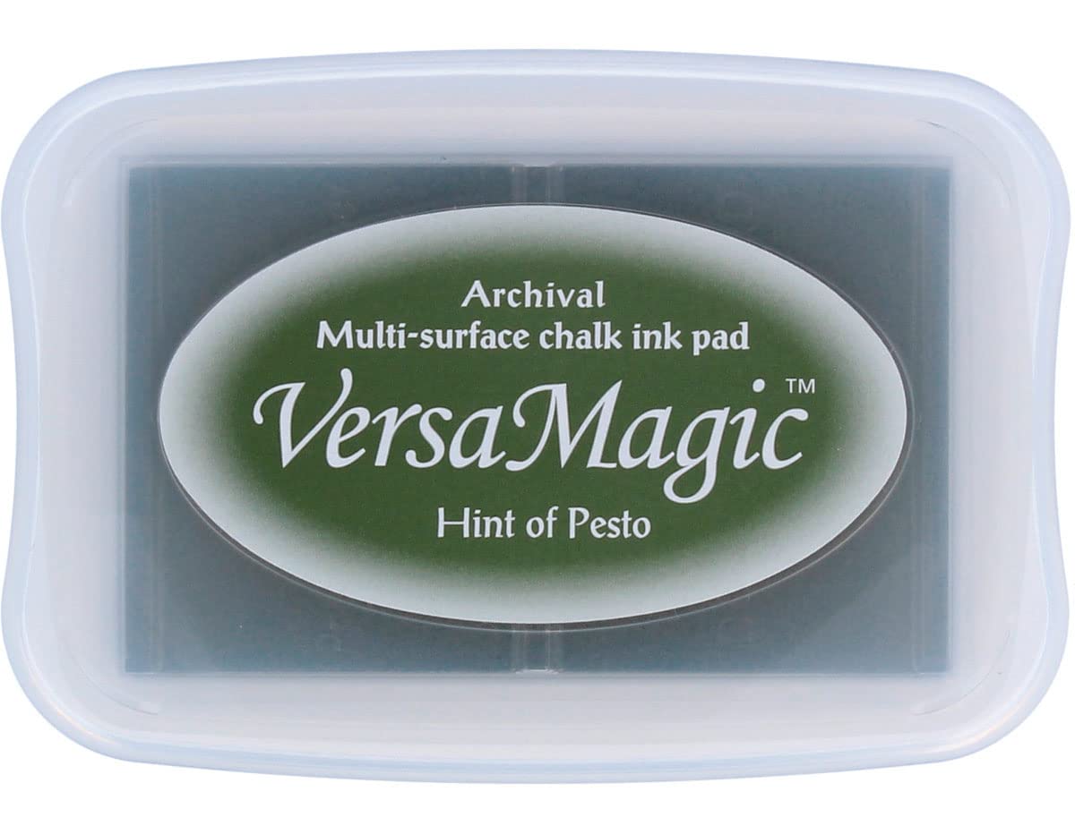Tsukineko Versamagic Chalk-Finish Ink Pad - Hint of Pesto | Acid-Free, Quick-Drying Stamp Ink for Scrapbooking, Card Making & DIY Crafts