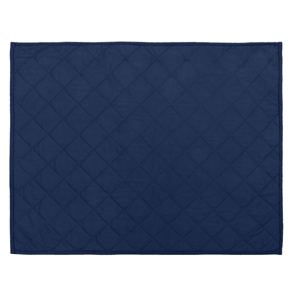 Premium Navy Blue Diamond Quilt Sham Set of 2 - Luxury Bedding for Master & Guest Bedrooms - Elegant Home Decor for Hotels & Airbnb