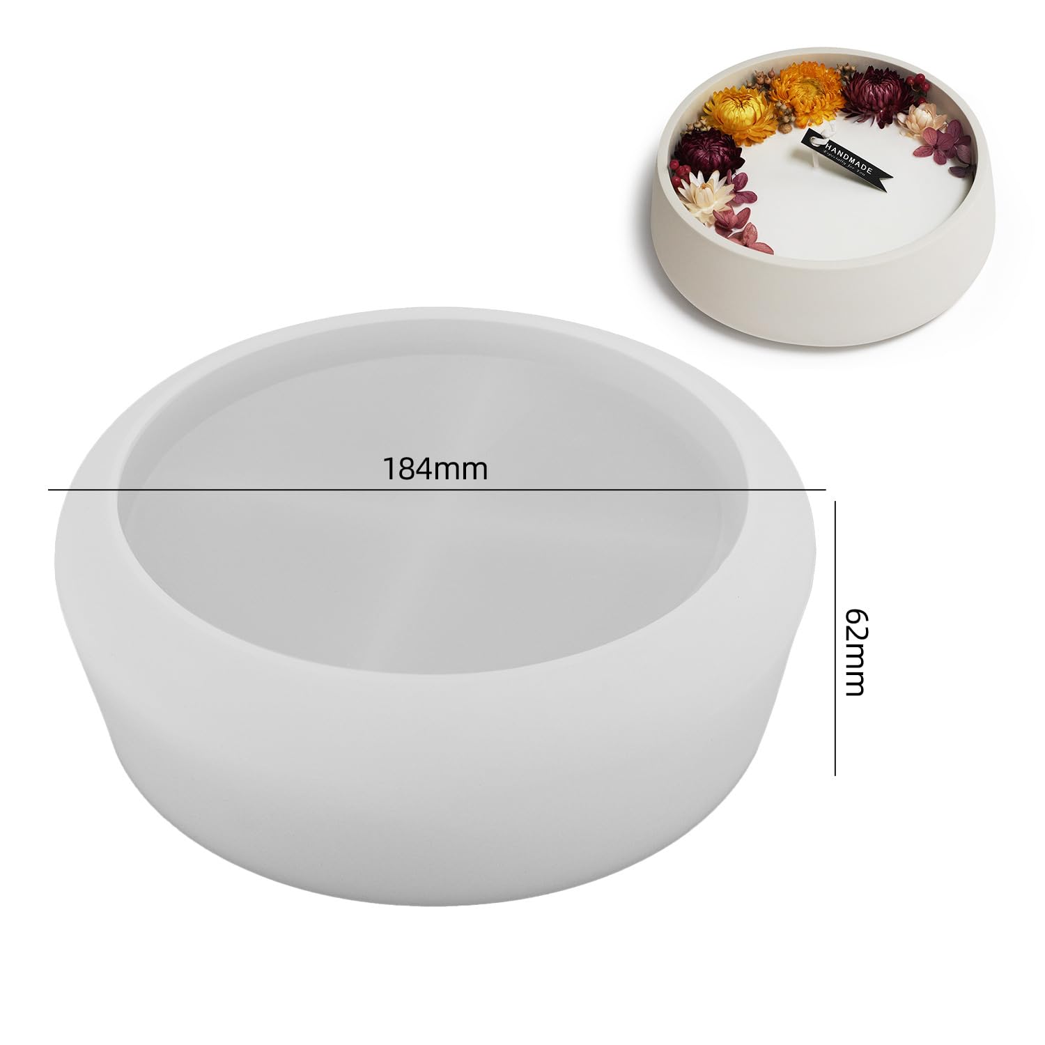 Premium Oval Silicone Candle Boat Jar Molds - DIY Concrete Container Storage Trays for Jewelry Box, Vase & Aroma Cup Making - Perfect for Home Decor, Wedding Centerpieces & Craft Projects (Round Shape)