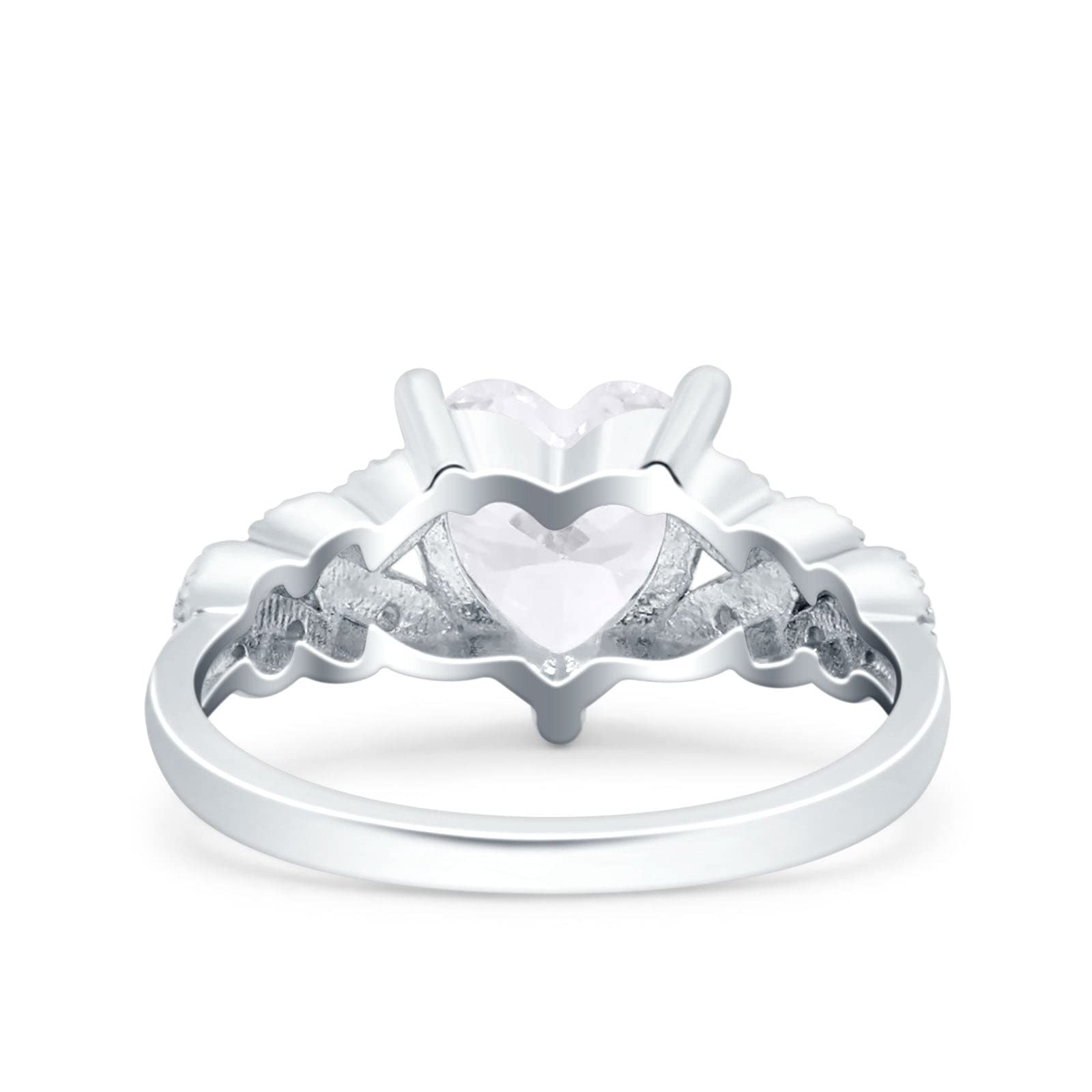 14K Gold Heart Promise Ring for Women - Cubic Zirconia Bridal Wedding Engagement Ring - Perfect for Anniversaries, Proposals & Romantic Gifts