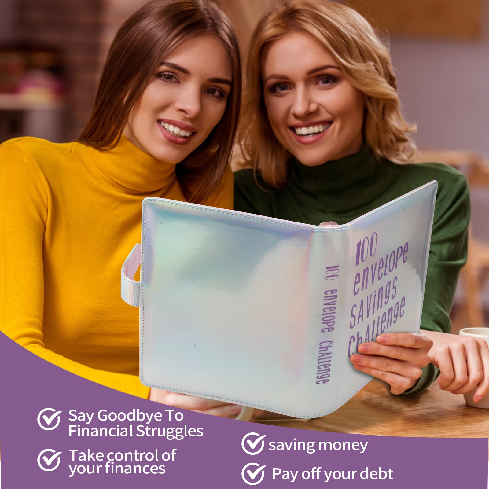 100 Envelopes Money Saving Challenge Binder - Save $5050 in 100 Days with Cash Envelopes, Tracker & Stickers (Multicolor) | Budget Planner for Financial Goals, Debt Payoff & Savings Challenge | Perfect for Home, Office & Personal Finance Organization