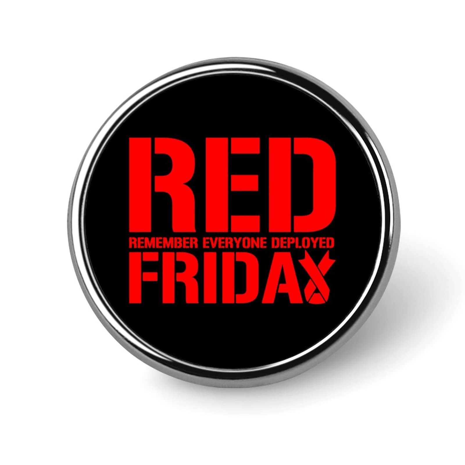 R.E.D Remember Everyone Deployed Military Support Badge - Aluminum Alloy Pinback Button for Hats, Jackets & Shirts - Funny Identity Pins for Veterans, Military Families & Supporters - Perfect for Red Fridays, Patriotic Events & Everyday Wear