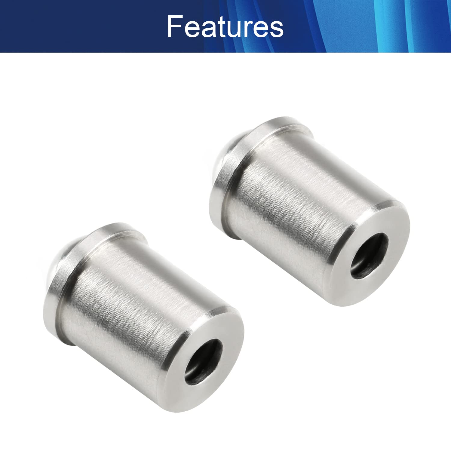 2Pcs Stainless Steel Ball Plunger Cabinet Door Latch - 0.39
