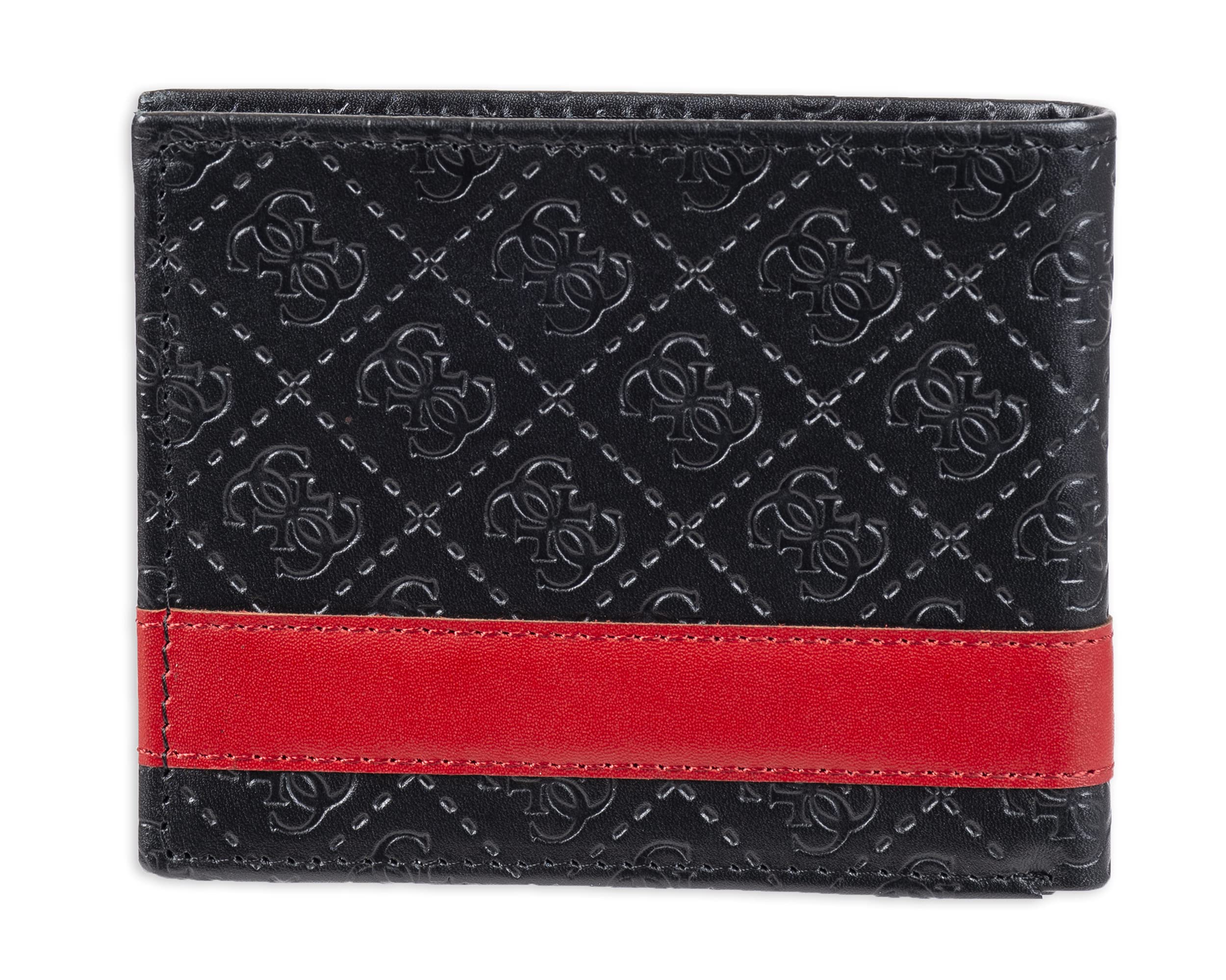 GUESS Men's Classic Bifold Leather Wallet with Multiple Card Slots, ID Window & Bill Compartment - Slim RFID Blocking Wallet for Everyday Carry, Travel & Business Use