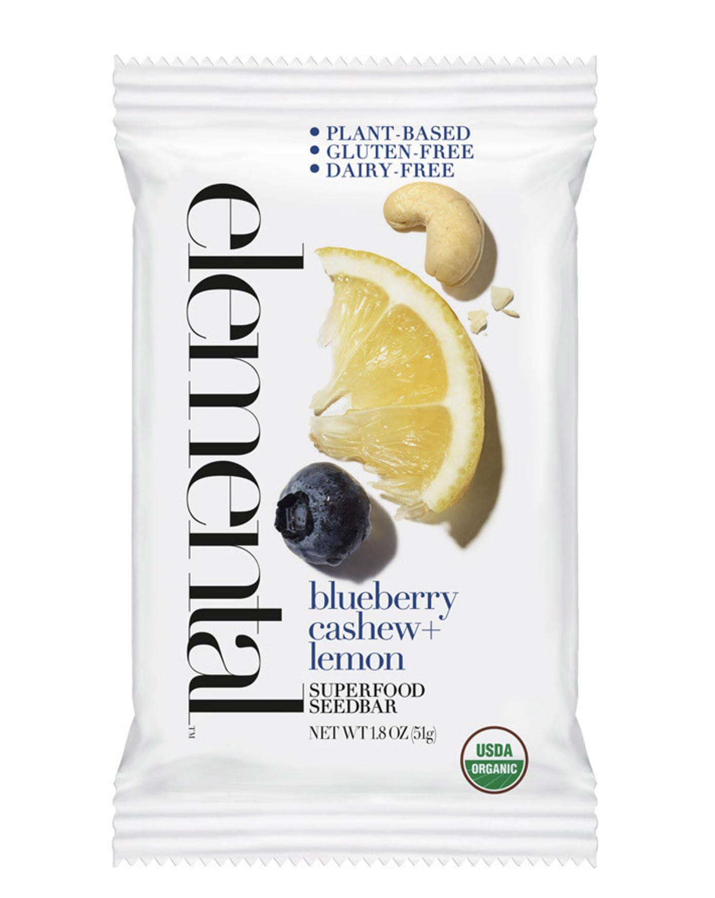 Organic Superfood Seed Bars - Blueberry Cashew Lemon Flavor, 1.8oz (12 Pack) | Non-GMO, Gluten Free, Dairy Free, Vegan Snacks | Perfect for Hiking, Office Snacks & Healthy On-the-Go Nutrition