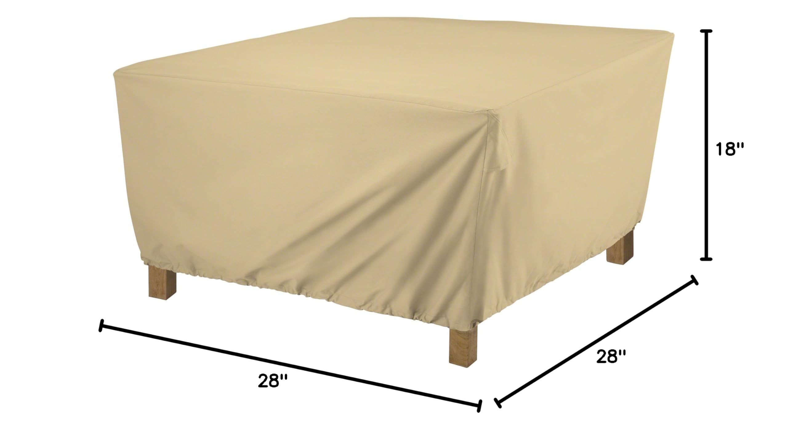 Classic Accessories Terrazzo Water-Resistant 26 Inch Square Ottoman/Coffee Table Cover - Durable Outdoor Protection for Patio, Deck, and Garden Furniture