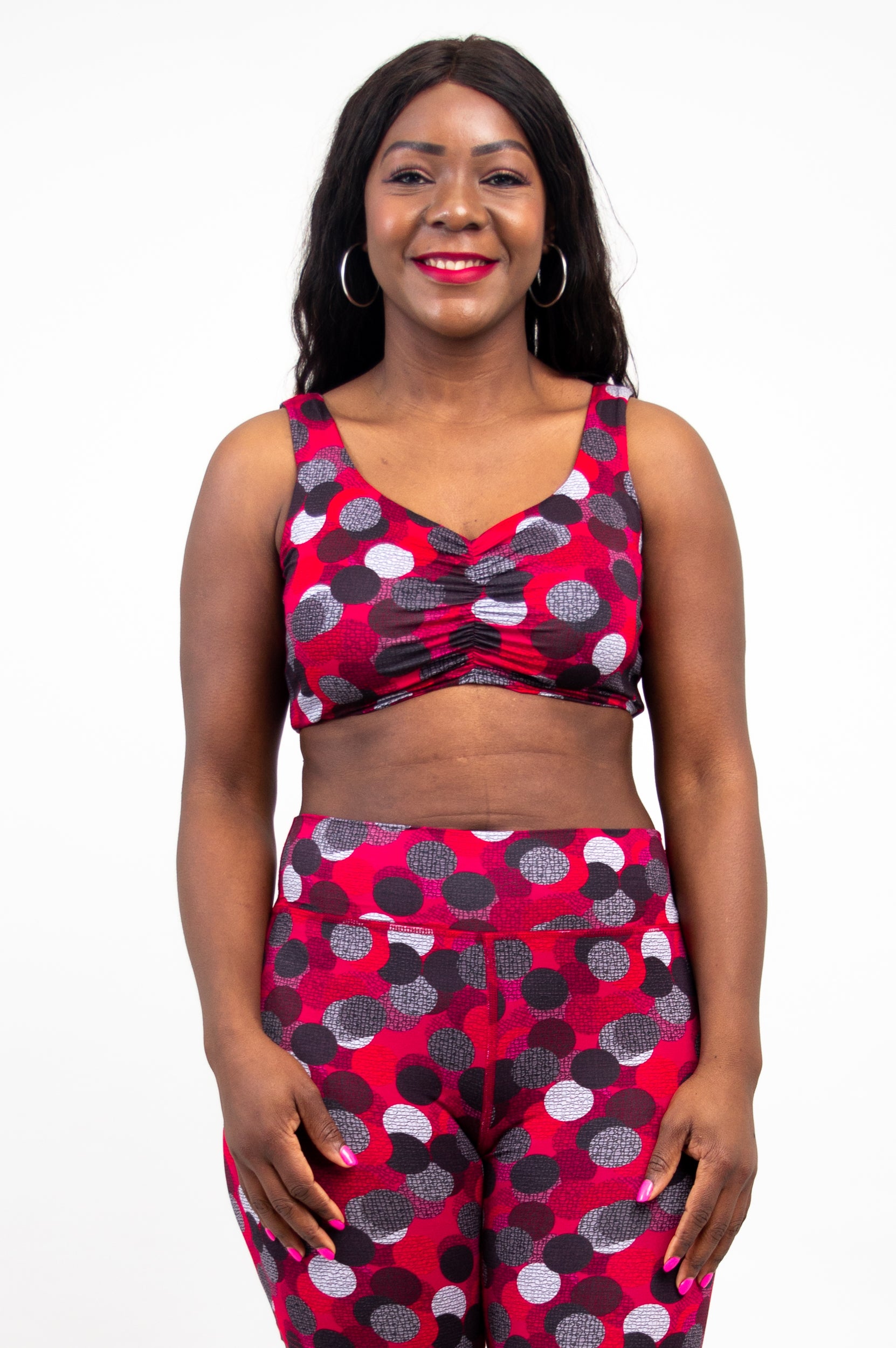Stylish Clipper Top with Polka Dance Print - Breathable Bamboo Fabric for Women's Casual Wear | Perfect for Summer Outfits, Beach Trips, and Dance Performances