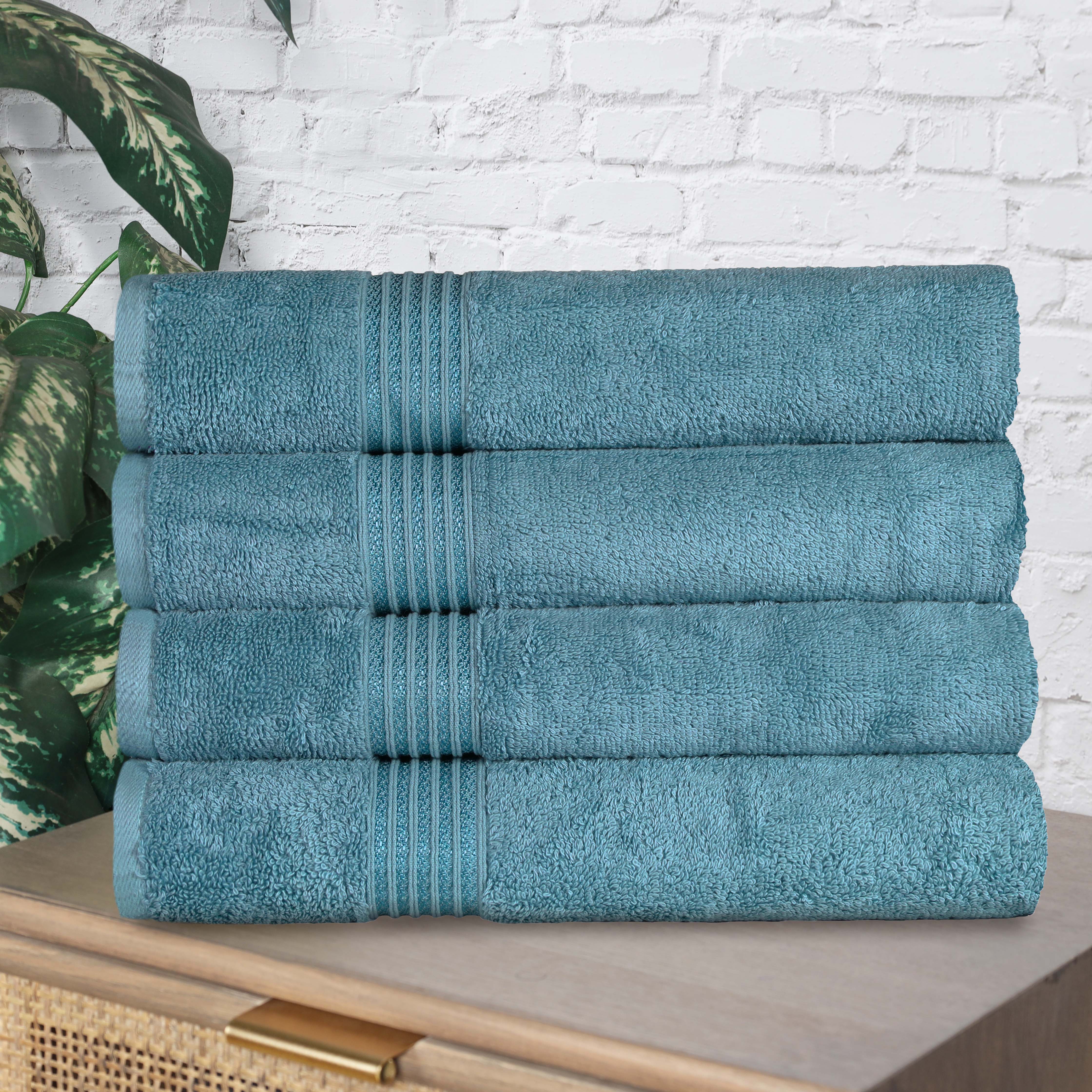 Premium Egyptian Cotton Bath Towels Set of 4 - Ultra Soft, Highly Absorbent, Quick-Drying - Perfect for Spa, Bathroom & Luxury Home Use