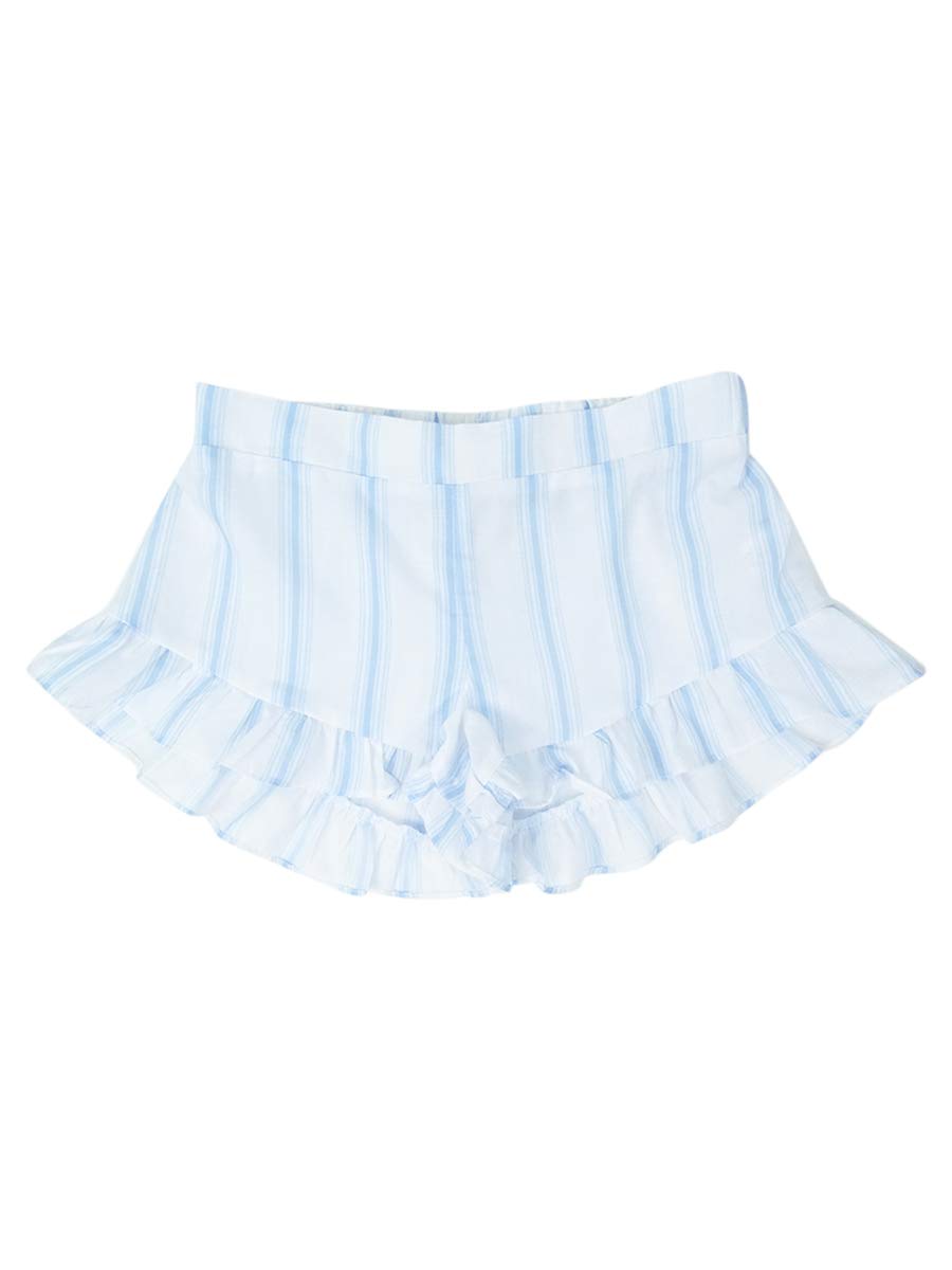 Women's Striped Ruffled Swim Cover-Up Shorts - Stylish Beachwear for Pool, Vacation & Summer Outfits