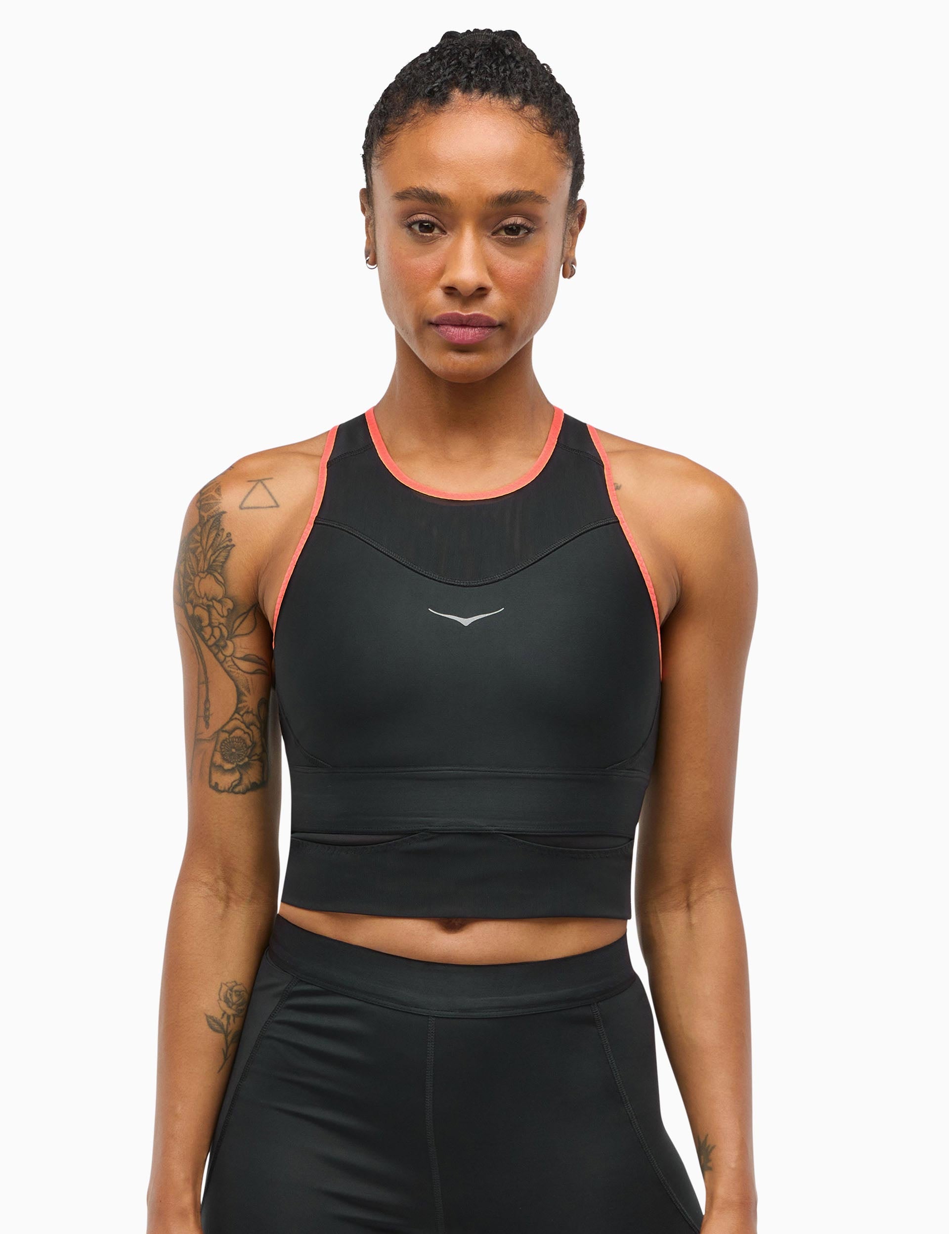 Race Day Sports Bra - High Support Black Workout Bra for Running, Yoga & Gym
