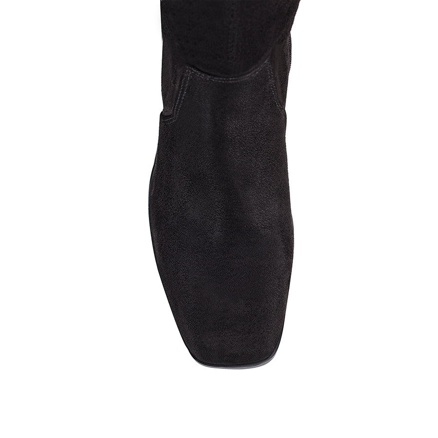 Linden Knee High Boots for Women - Black Micro Suede Fashion Boots for Fall & Winter - Stylish & Comfortable Booties for Casual Outfits, Office Wear & Night Out