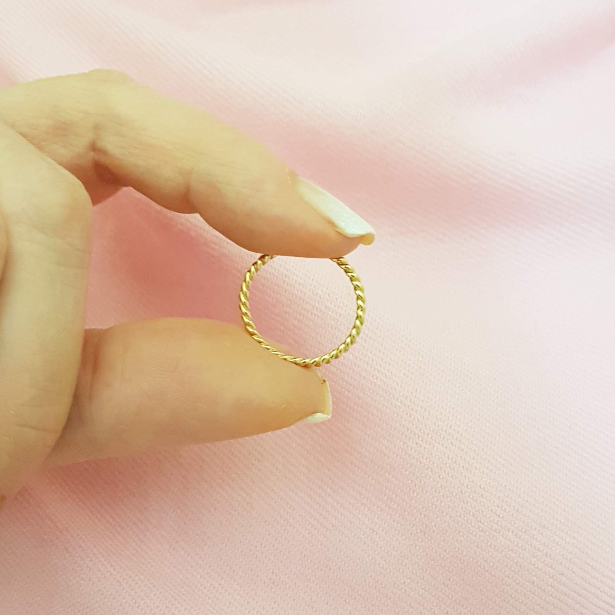 14K Real Solid Gold Rope Ring for Women - Dainty Twisted Rope Design, Elegant Minimalist Jewelry - Perfect Christmas & Birthday Gift for Her, Anniversary Present, Everyday Wear or Special Occasions