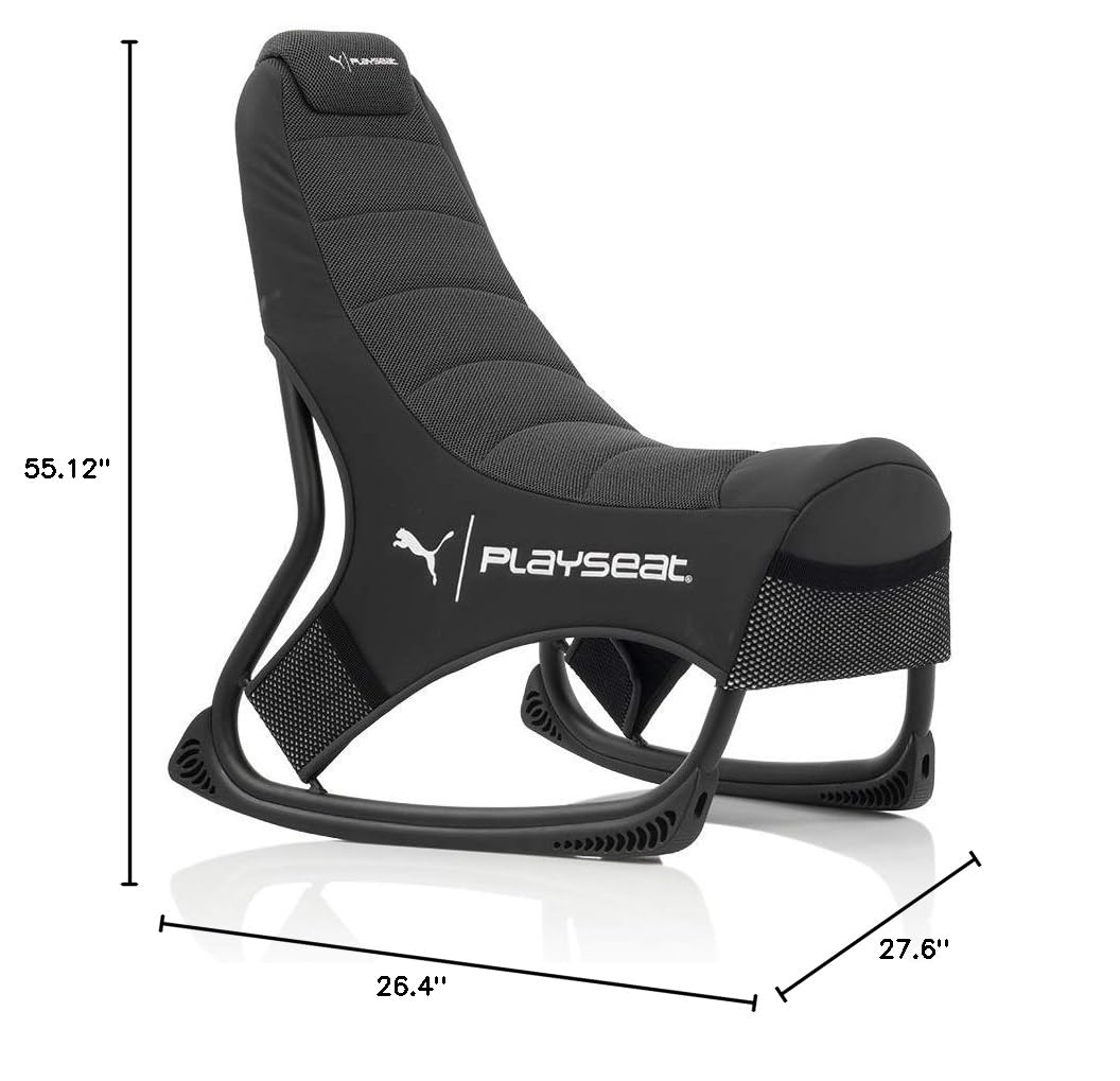 PLAYSEAT Puma Active Gaming Chair - Ergonomic ActiFit Material for Maximum Comfort & Freedom of Movement | Gaming Accessory Pockets | Premium Black Racing Seat for PC, PS5, Xbox Gaming Setup | Perfect for Esports & Long Gaming Sessions