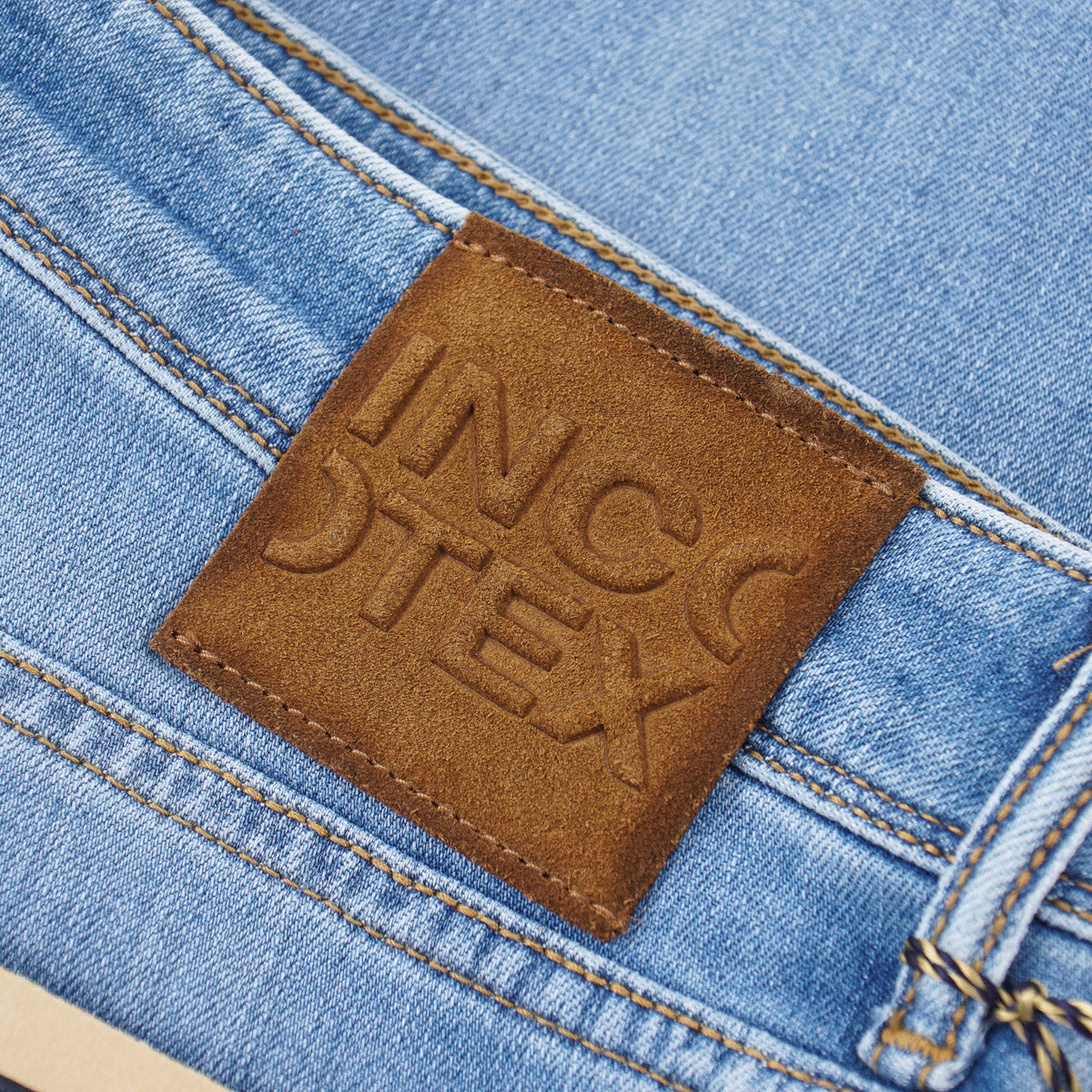 Incotex Slim Fit Light Blue Denim Jeans for Men - Premium Comfort Stretch Denim Pants for Casual Wear & Office Outfits