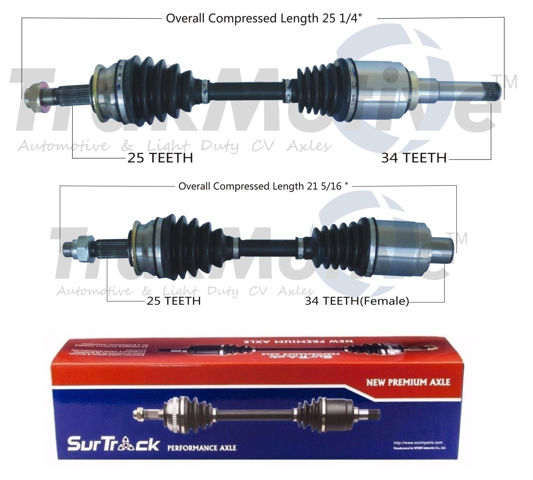 SurTrack Pair of 2 Front CV Axle Shafts for Chevrolet Sonic 1.4L Auto FWD - Replacement Drive Shafts for Smooth Ride & Performance | Perfect for Off-Roading, Daily Commuting & Car Maintenance