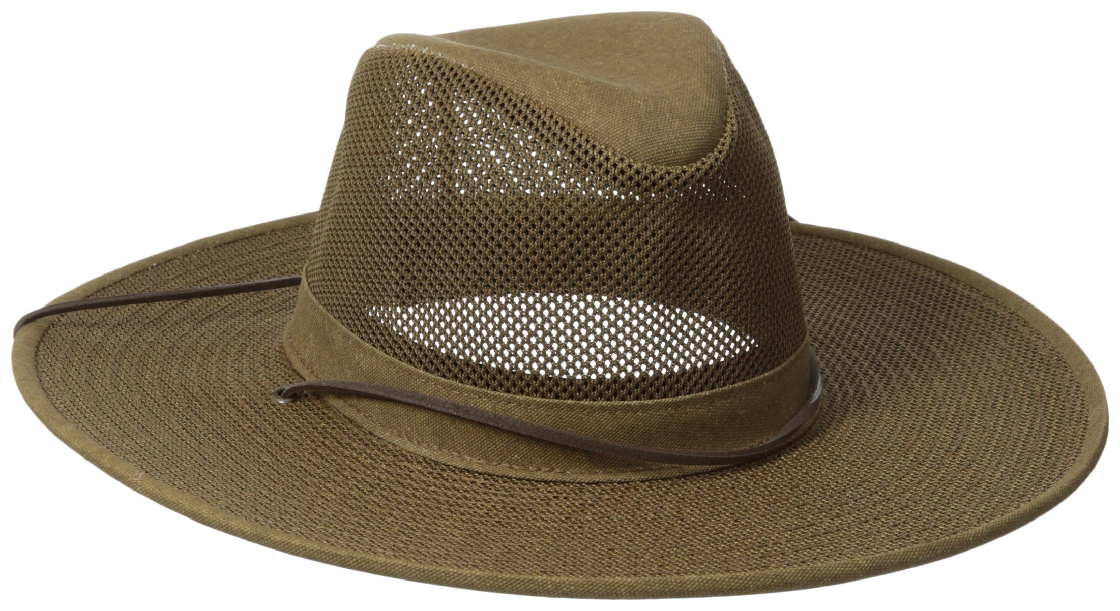 Henschel Hats Aussie Breezer Crushable Soft Mesh Summer Hat for Men - UPF Sun Protection with Adjustable Chin Strap - Lightweight & Packable Outdoor Hat for Hiking, Fishing, Beach & Travel - Brown
