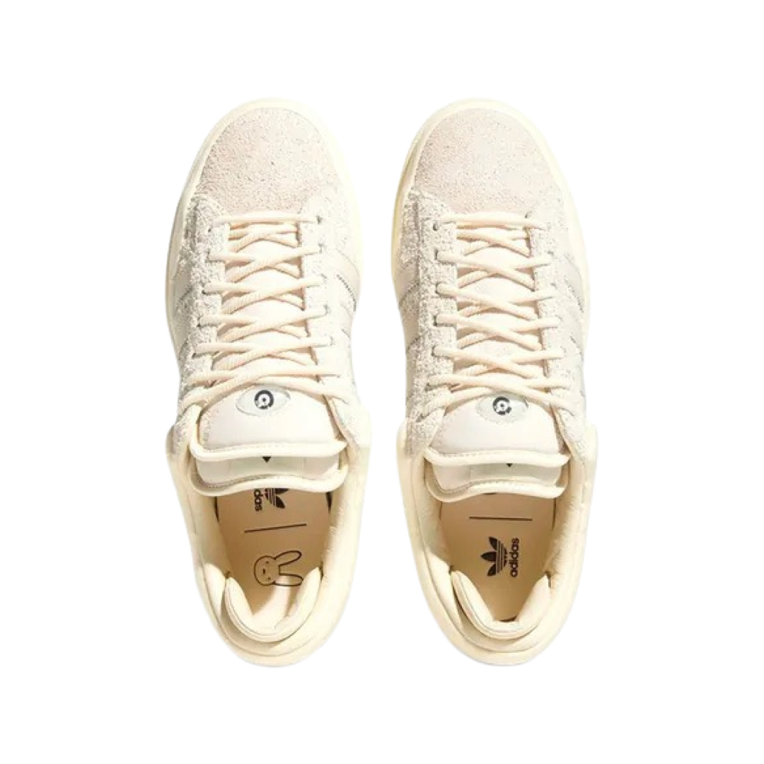 Adidas x Bad Bunny Campus Sneakers - Light Cloud White & Aluminium Chalk White | Men's Streetwear Fashion Shoes for Casual Wear & Urban Style