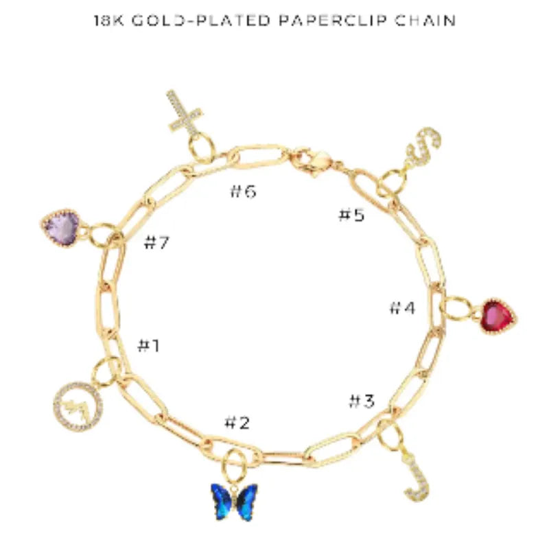 Elegant Charm Bracelet with Assorted Charms - Perfect for Gifts, Parties & Everyday Wear | $46.00