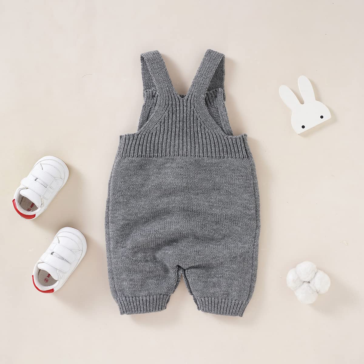 MoZiKQin Baby Girl & Boy Easter Bunny Romper - Sleeveless Knitted Bodysuit Jumpsuit for 1st Easter Outfit | Cute Spring Photoshoot & Holiday Party Clothing