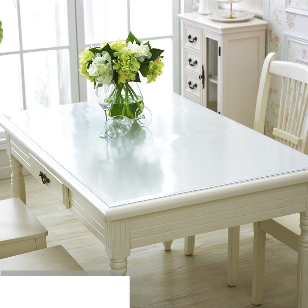 Waterproof PVC Tablecloth - Burn Proof, Oil Resistant, Disposable Soft Glass Transparent Table Mat (80x130cm/31x51inch) for Dining, Kitchen, Party & Outdoor Use