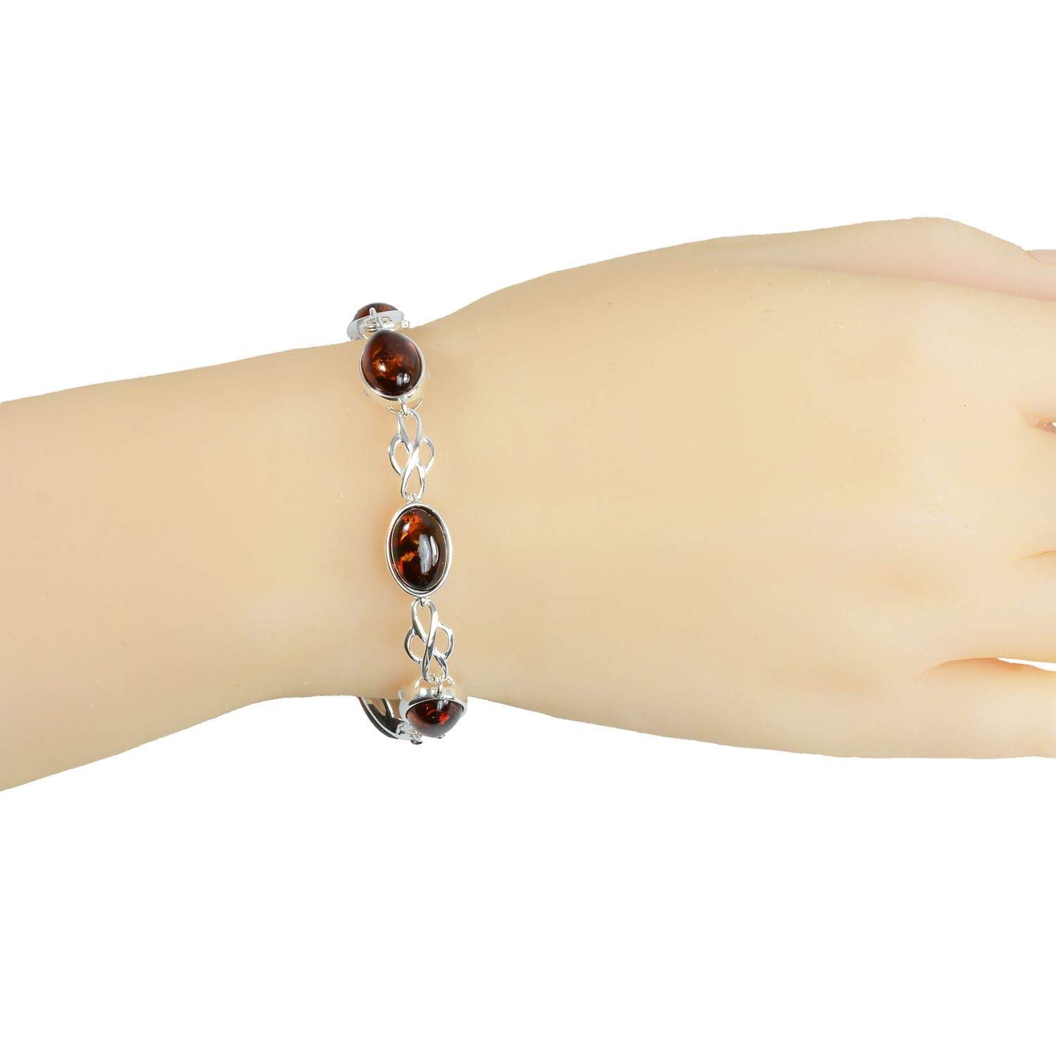 Authentic Sterling Silver Baltic Amber Bracelet for Women - Natural Healing Gemstone Jewelry Gift for Holidays, Birthdays & Special Occasions | Perfect for Relaxation, Stress Relief & Fashion Accessories