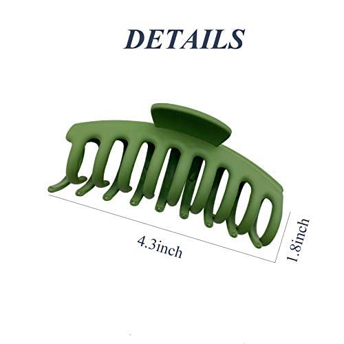 ALIBA COLLECTION 6 Pack Large Non-Slip Hair Clips for Women - Strong Hold Jumbo Claw Clips for Thick & Thin Hair - Matte Banana Hair Accessories for Girls & Women - Perfect for Workouts, Office & Everyday Hairstyles
