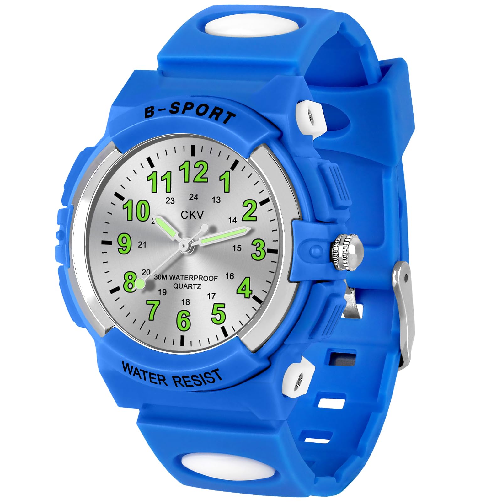 CKV Kids Analog Watch for Boys & Girls Ages 5-12 - Waterproof Sports Watch with Easy-to-Read Dial & Soft Comfort Band - Perfect for School, Outdoor Play & Swimming Activities