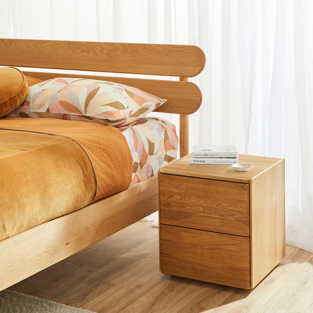 Delta Bedside Table - Modern Nightstand with Storage Drawer for Bedroom, Living Room, or Office - Compact & Stylish End Table for Small Spaces