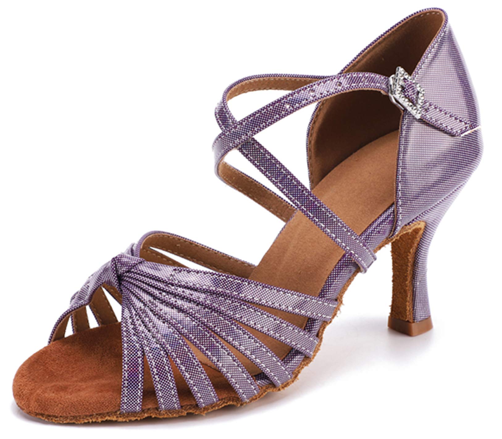 Honeystore Women's PU Leather Latin Dance Shoes - Ballroom, Prom, Salsa Tango Shoes for Women - Perfect for Dance Competitions, Performances & Social Dancing